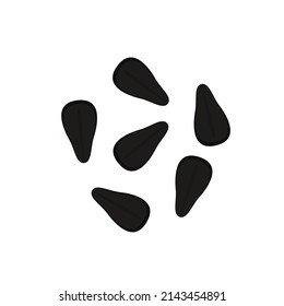 Black sesame design. Black sesame seed on white background.