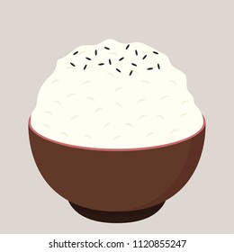 Black sesame on rice vector. free space for text. wallpaper. background. japan rice.