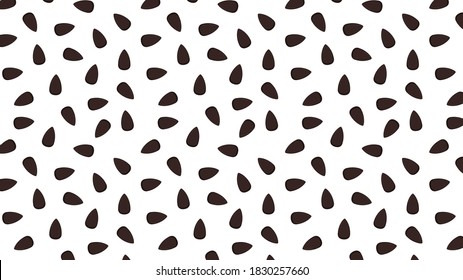 Black sesame seeds pattern wallpaper. Black sesame seeds on white background.