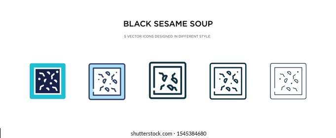 black sesame soup icon in different style vector illustration. two colored and black black sesame soup vector icons designed in filled, outline, line and stroke style can be used for web, mobile, ui
