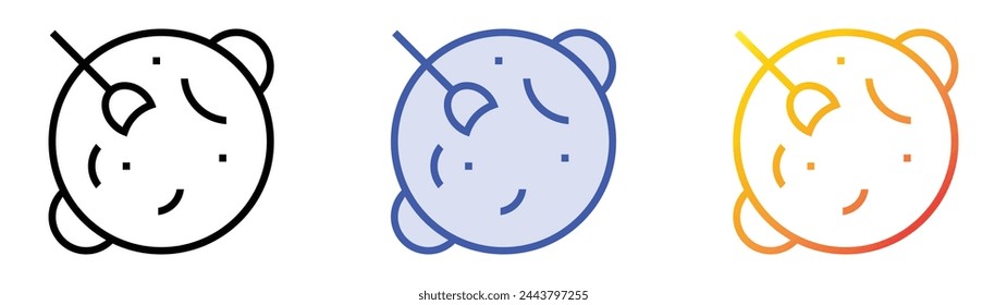 black sesame soup icon. Linear, Blue Fill and Gradient Style Design Isolated On White Background