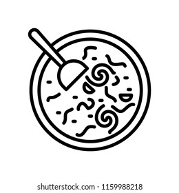 Black sesame soup icon vector isolated on white background, Black sesame soup transparent sign