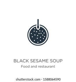 Black sesame soup icon vector. Trendy flat black sesame soup icon from food and restaurant collection isolated on white background. Vector illustration can be used for web and mobile graphic design, 