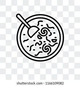 Black sesame soup vector icon isolated on transparent background, Black sesame soup logo concept