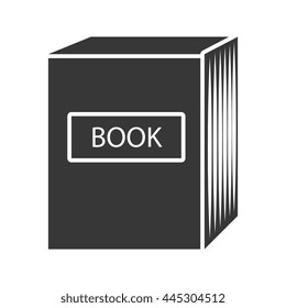 black set of books with white writing front view over isolated background, vector illustration 