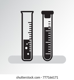Black set of chemical vials. Vector illustration