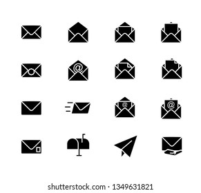 black set email icon vector logo illustration design