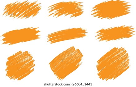 Schwarzer Satz von farbigen Pinsel, Tintenpinsel, Pinselstriche, Pinsel, Linien, Rahmen, Box, grungy. Grungy Pinsel Sammlung. Pinselstrich-Farbkästen auf weißem Hintergrund