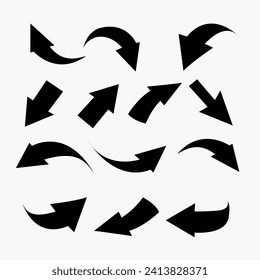 Black set of icons arrows design
