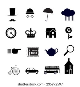 black set of London symbols