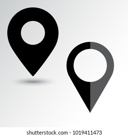 Black set of map pointer icon. Location symbol. Vector illustration