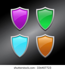 Black A set of medieval shields