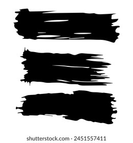 Black set paint, ink brush, brush strokes, brushes, lines, frames, grungy. Grungy brushes collection.