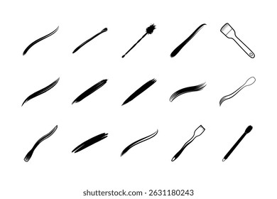 Black set paint, ink brush, brush strokes, brushes, lines, frames, box, grungy. Grungy brushes collection. Paint and artist brush stroke vector icon. paint strokes, , artist paint brush.