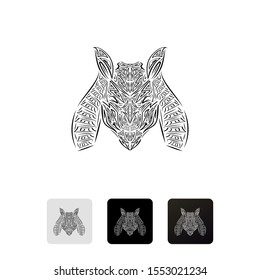 Black seth icon isolated on white background. God icon. Geometric seth logo design. Set icons colorful square buttons. Vector Illustration