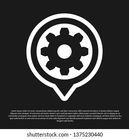 Black Setting icon isolated on black background. Tools, service, cog, gear, cogwheel sign. Vector Illustration