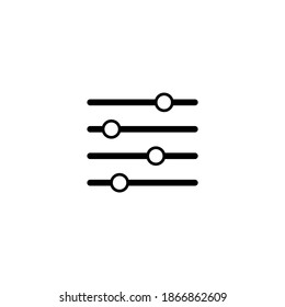 black settings icon on a white background, vector illustration
