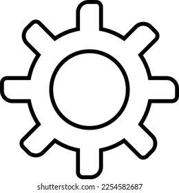 Black settings or preference icon with asymmetrical ends