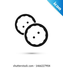 Black Sewing button for clothes icon isolated on white background. Clothing buttons.  Vector Illustration