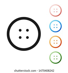 Black Sewing button for clothes icon isolated on white background. Clothing button. Set icons colorful. Vector Illustration