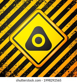 Black Sewing chalk icon isolated on yellow background. Warning sign. Vector Illustration