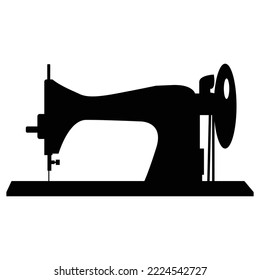 Black sewing machine icon on a white background.