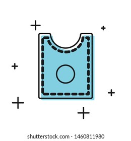 Black Sewing Pattern icon isolated on white background. Markings for sewing.  Vector Illustration