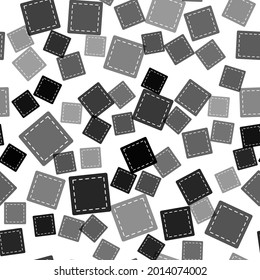 Black Sewing Pattern icon isolated seamless pattern on white background. Markings for sewing.  Vector Illustration