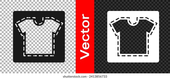 Black Sewing pattern icon isolated on transparent background. Markings for sewing.  Vector