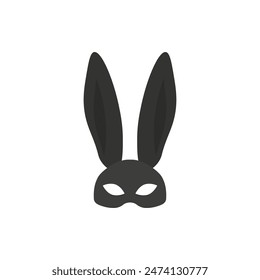 Máscara de conejo negro sexy. Ilustración vectorial.