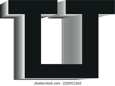 logotipo de U negro y sombreado