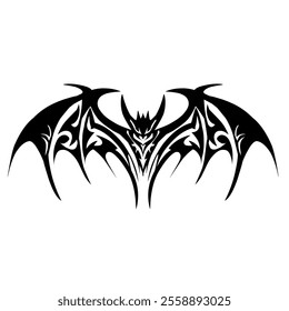 Black Shading Bat Vector Illustration