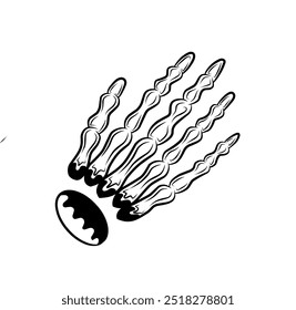 Black Shading Hand Skull Vector Icon