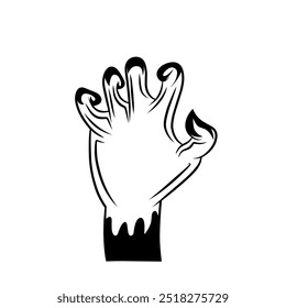 Black Shading Hand Vector Icon For Halloween Celebration