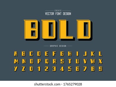 Oscuro oscuro tipo de letra negrita y vector alfabético, diseño de tipo moderno y número de letra, texto gráfico en segundo plano