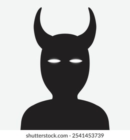 Black Shadow ghost demon character standing vector illustration