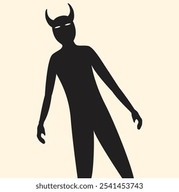 Black Shadow ghost demon character standing vector illustration