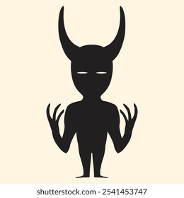 Black Shadow ghost demon character standing vector illustration