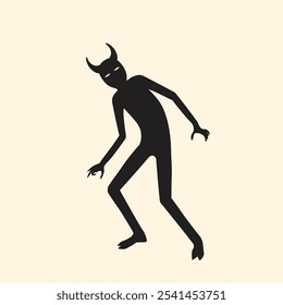 Black Shadow ghost demon character standing vector illustration