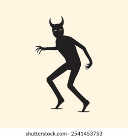 Black Shadow ghost demon character standing vector illustration