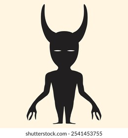 Black Shadow ghost demon character standing vector illustration