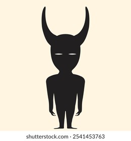 Black Shadow ghost demon character standing vector illustration