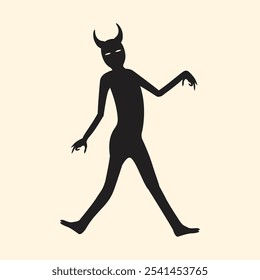 Black Shadow ghost demon character standing vector illustration