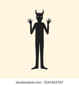 Black Shadow ghost demon character standing vector illustration