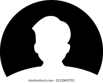 Zwarte schaduw man gezicht negatieve ruimte abstract pictogram