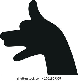 Black Shadow Puppet Dog On White