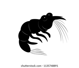 Black shadow of sea or underwater animals cartoon on white background.