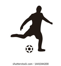 black shadow of someone playing football