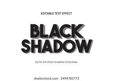 Black Shadow Text Effect.editable text effect