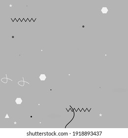 Black Shadows Dark Polygon Grey Geometrical Modern Design. Wave Line White Star Vector Background. Simple Gray Chaos Modern Art Pattern. Triangle Dots Calm Zigzag Modern Hipster Background.